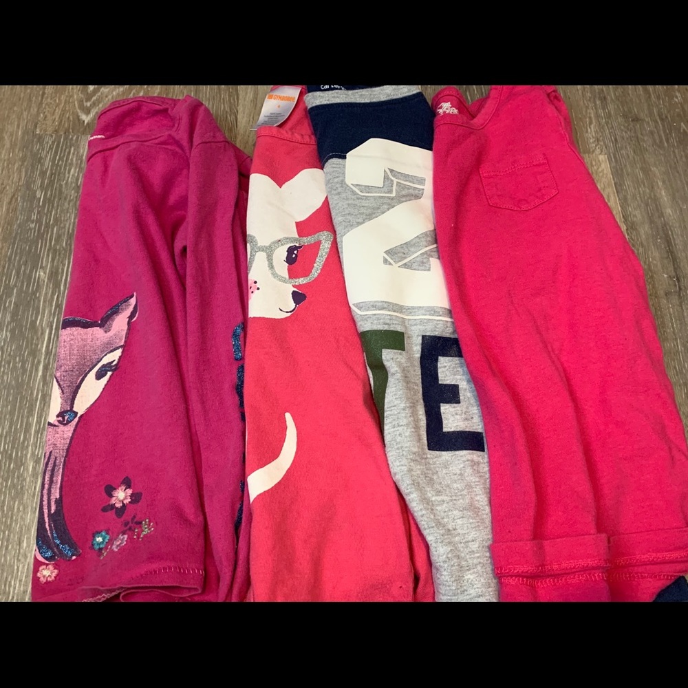 Girls size 4t long sleeved shirts